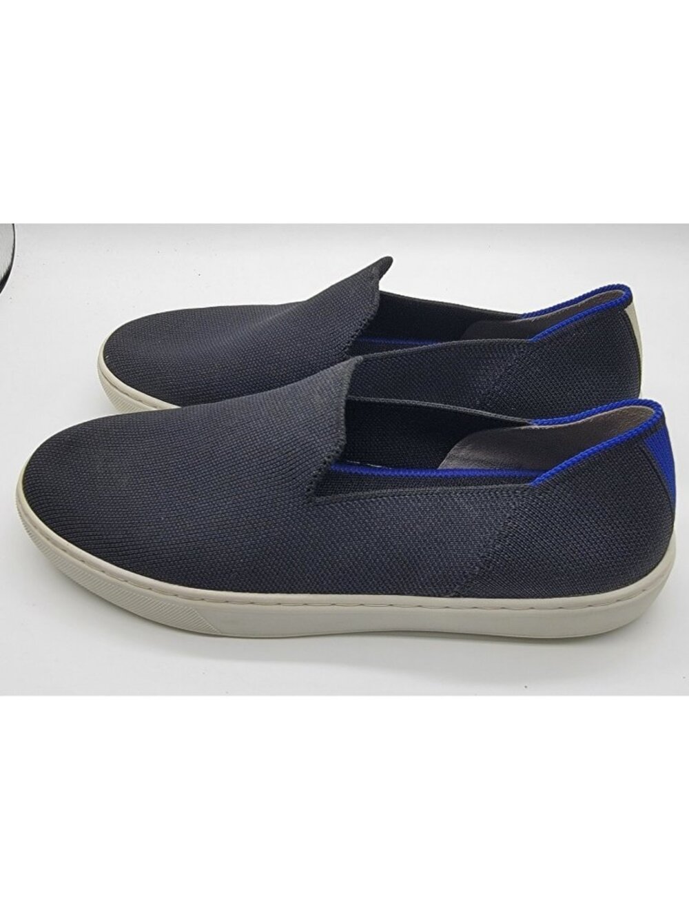 Rothy's The Original Womens Size 8.5 Black Blue Classic Comfort Slip On Shoes - Picture 3 of 8